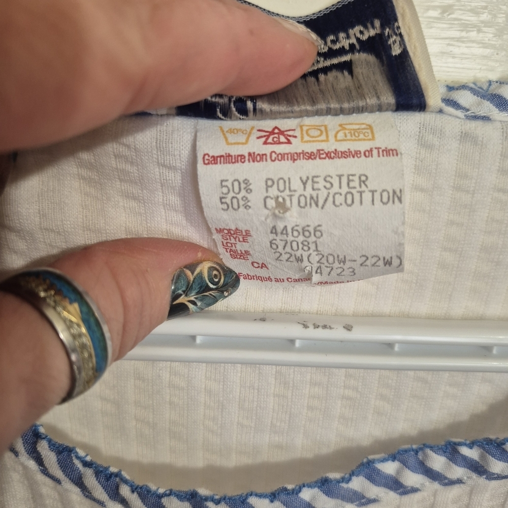 Tradition Country Collection Cottagecore Blue Floral Top 22W - Picture 3 of 5